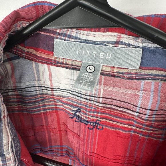 Foxcroft Women's Plaid Long sleeve‎ Button up Blouse Size 12 - Picture 7 of 7